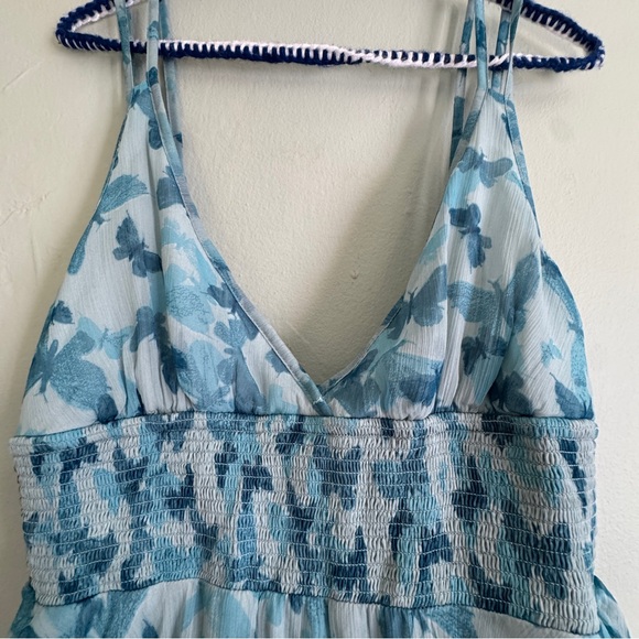 urban outfitters babydoll slip dress butterfly print ruffle hem medium sheer - Picture 12 of 15